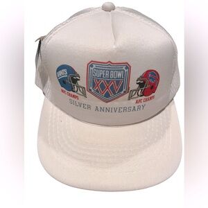 Vintage 1990 New York Giants Super Bowl White Snapback Buffalo Bills NWT